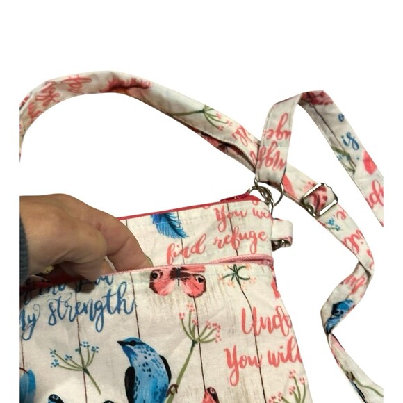 Crossbody bag purse butterflies birds feathers adjustable removable strap - Picture 6 of 15